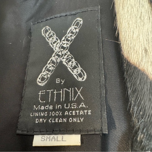 Vintage X Ethnix Leather Cow Hair Contrasting Zebra Leopard Print Oversized Vest - Picture 11 of 14